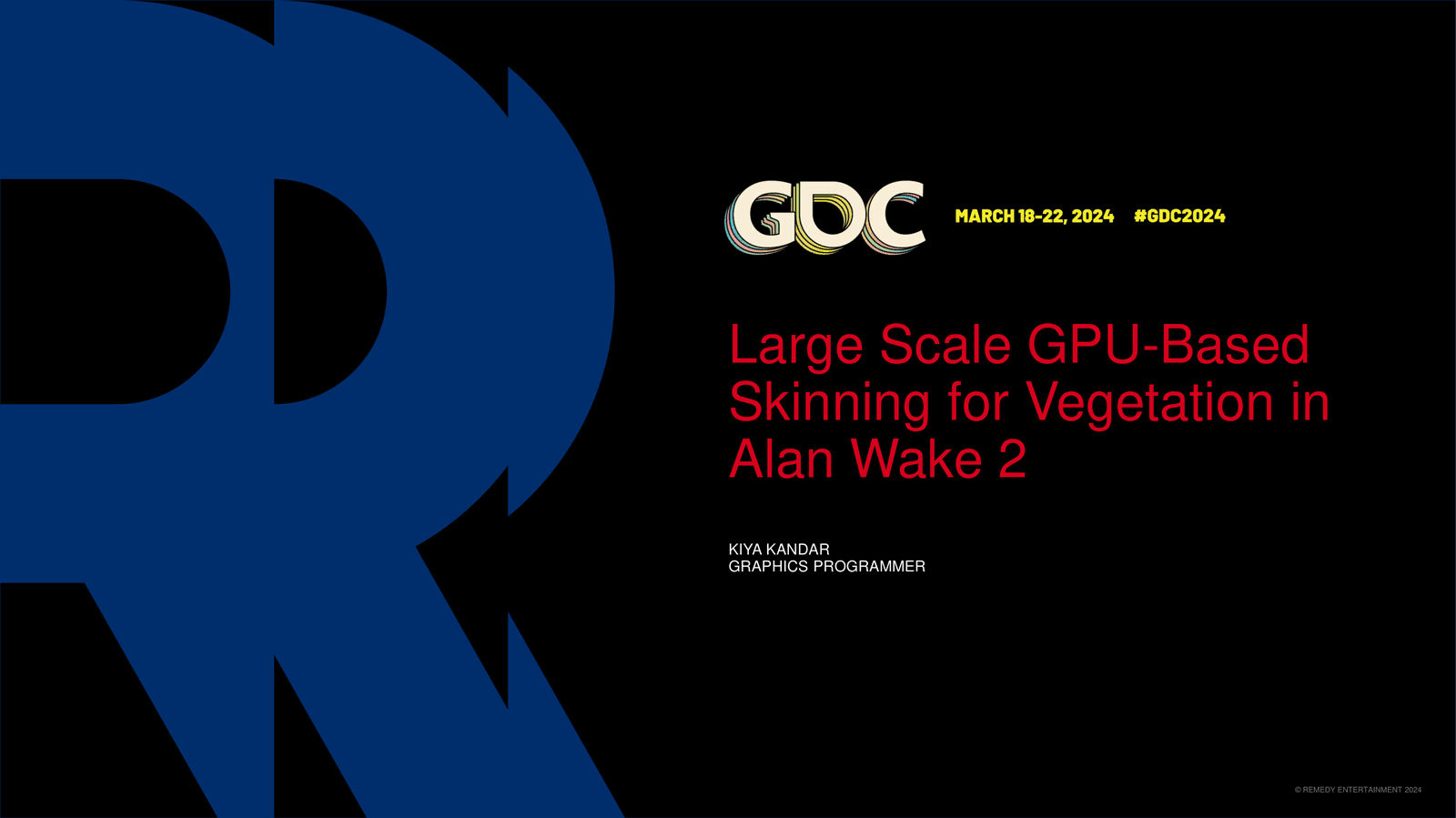 【GDC 2024】Large Scale GPU-Based Skinning for Vegetation in 'Alan Wake 2'