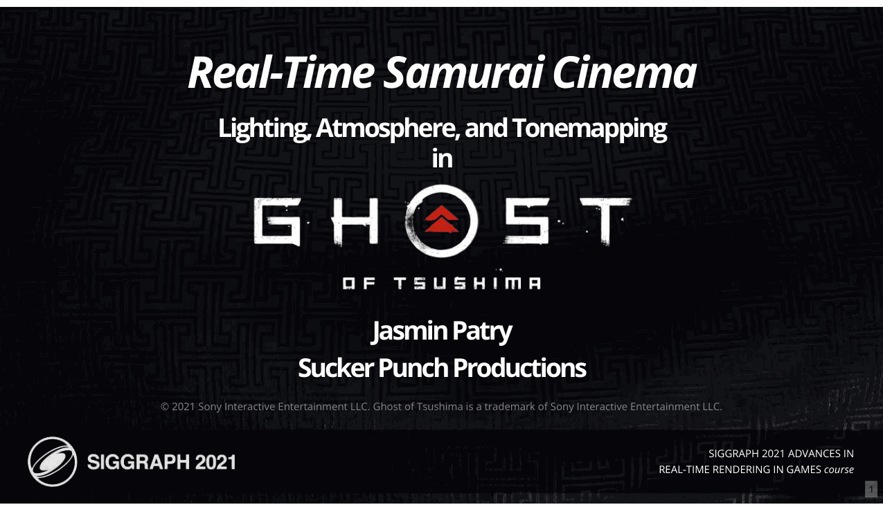 【Siggraph 2020】Real-time samuraicinema lighting atmosphere and tonemapping
