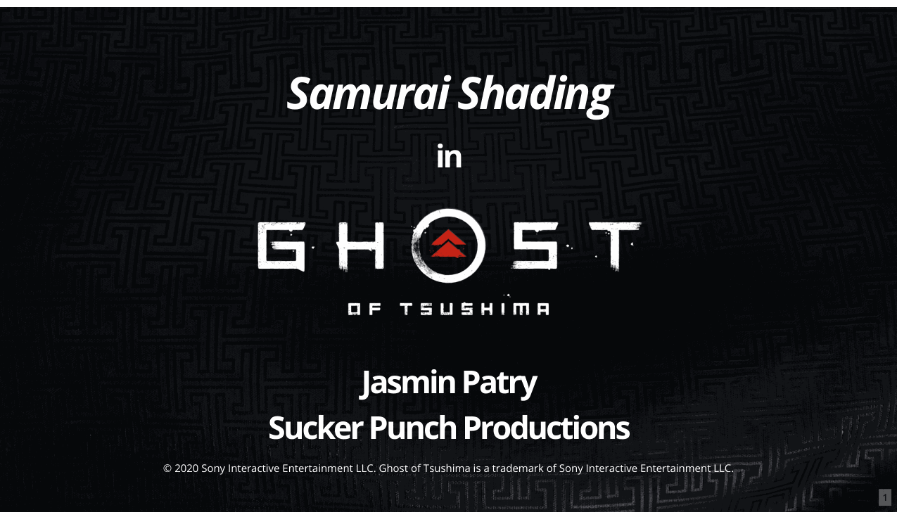 【Siggraph 2020】Samurai shading in ghost of tsushima
